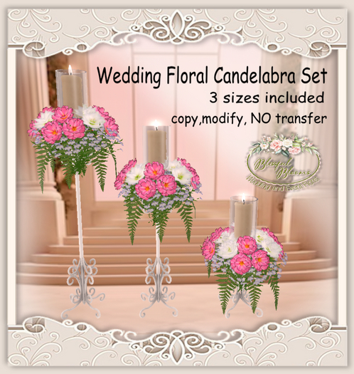 BB..Wedding Candelabra Set - Pink *