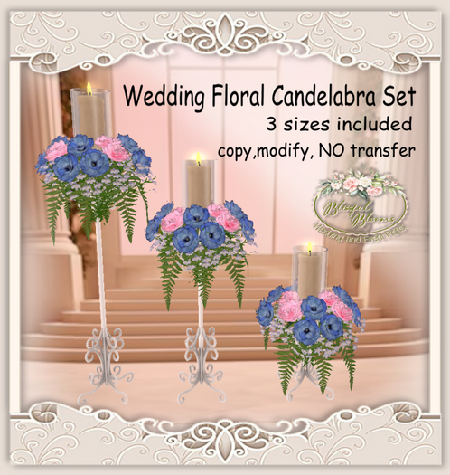 BB..Wedding Candelabra Set - Blue *