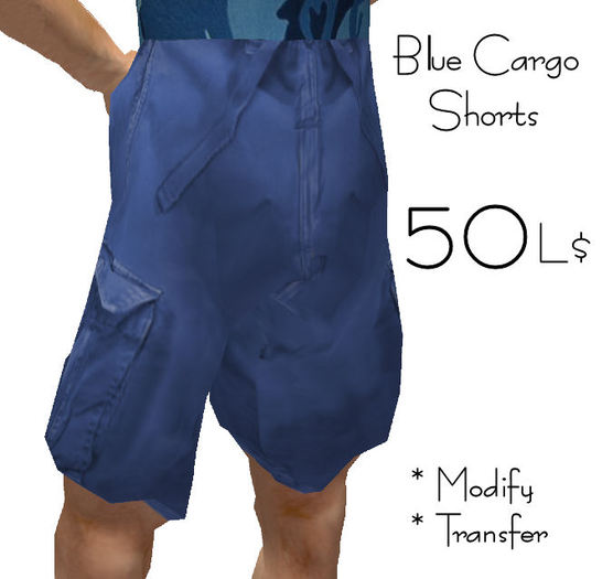 (WildThing) *- Blue Cargo Shorts -*