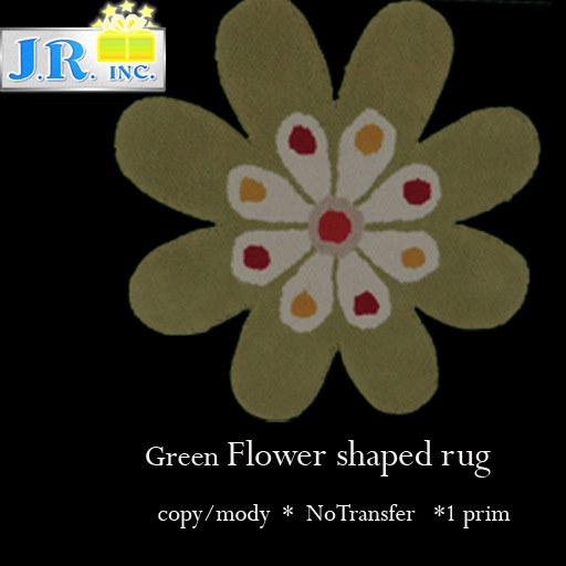 J.R. Inc. -  Green Flower shaped Rug