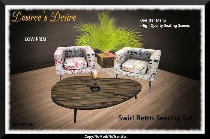 ::::Desiree's Desire:::: Swirl Retro Seating Set (BOXED)