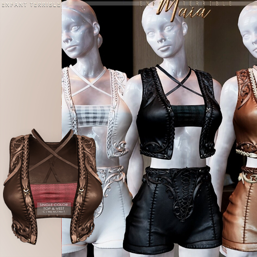 .ET. Maia Vest&Top (Add me) Dark Brown
