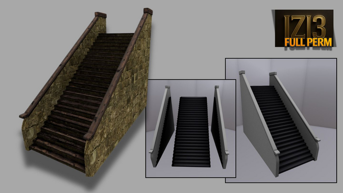 Mesh Stairs - Full Perm (6 Impact, Customizable Textures)
