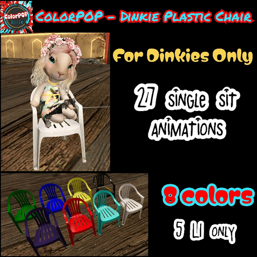 ColorPOP -Dinkie Plastic Chair FATPACK (ADD to Unpack)