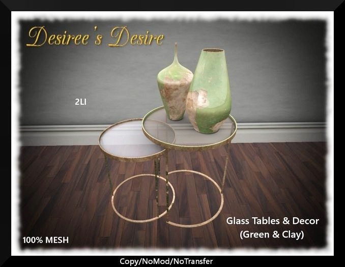 ::::Desiree's Desire:::: Glass Table & Decor(Green & Clay) UNPA