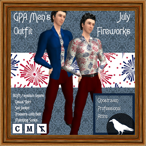 GPA Men's Outfit BOM - July Fireworks Print