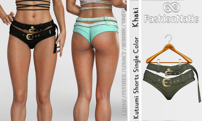 Shorts Kutsumi Khaki - Reborn, Waifu, Legacy, LaraX, PetiteX FashionNatic