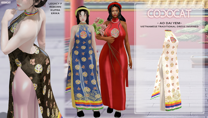 .cococat. Aodai Yem - White pattern