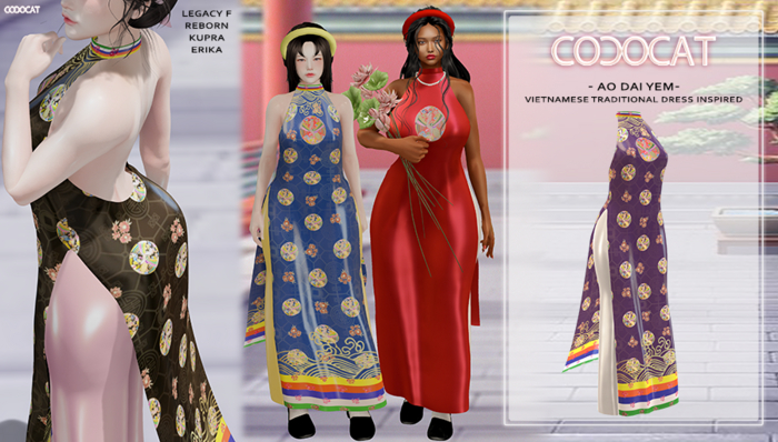 .cococat. Aodai Yem - Purple pattern