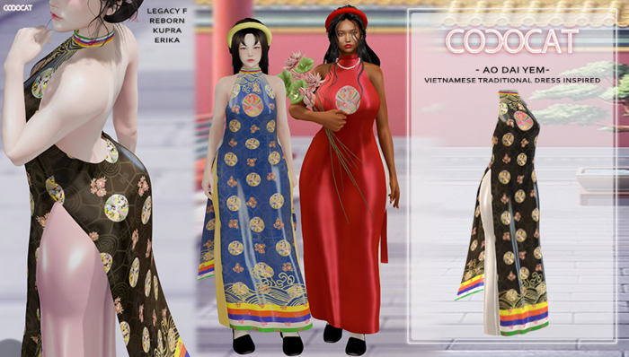 .cococat. Aodai Yem - Black pattern