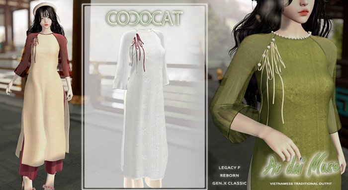 .cococat. Aodai Muse - White