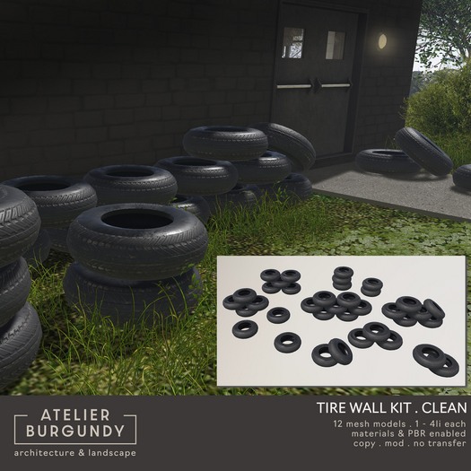 Atelier Burgundy . Tire Wall Kit Clean *ADD*