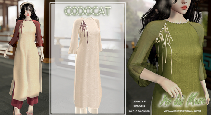 .cococat. Aodai Muse - Ivory