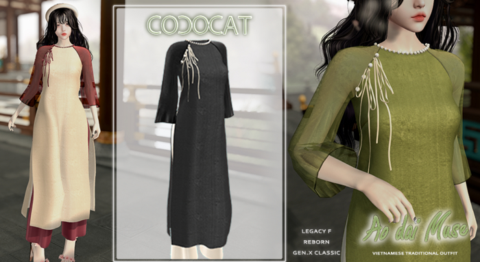 .cococat. Aodai Muse - Black