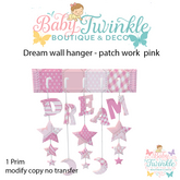 ZLD dream wall hanger - patch work  pink