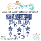 ZLD dream wall hanger - patch work dark blue 1
