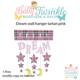 dream wall hanger  tartan pink