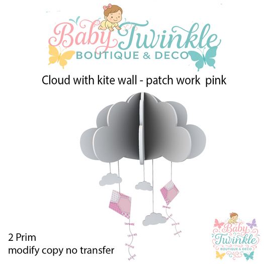 ZLD cloud with kite wall - patch work  pink