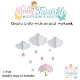 ZLD cloud unbrella - with rain patch work pink