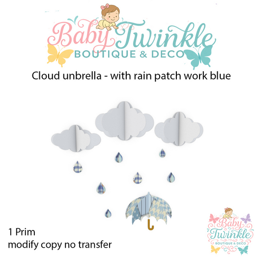 ZLD cloud unbrella - with rain patchwork blue