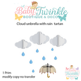 ZLD cloud unbrella with rain tartan