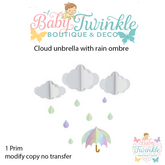 cloud unbrella with rain ombre