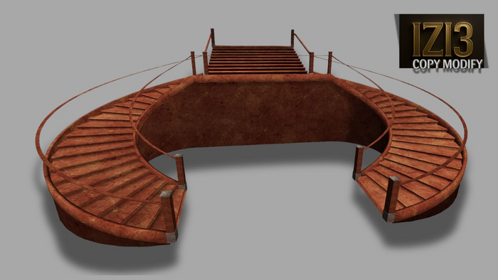 Mesh Staircase Twin (Wood) - Copy & Modify (3 Set, Customizable Design)