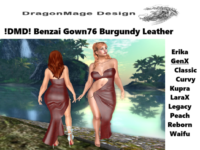 !DMD! Benzai Gown76 Burgundy Leather 