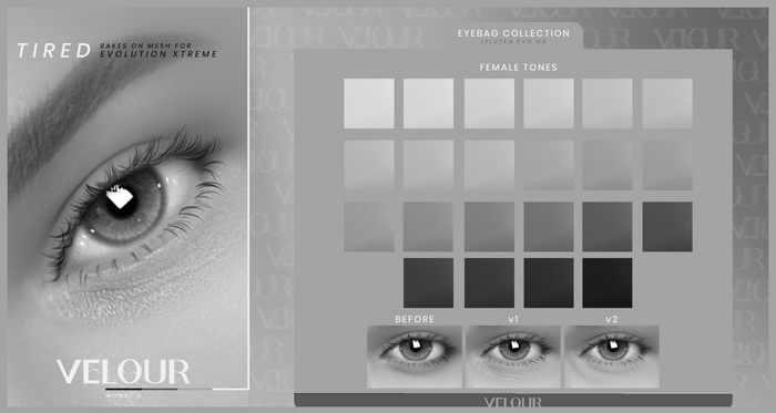 VELOUR "TIRED EYEBAG" FEMME DEMO