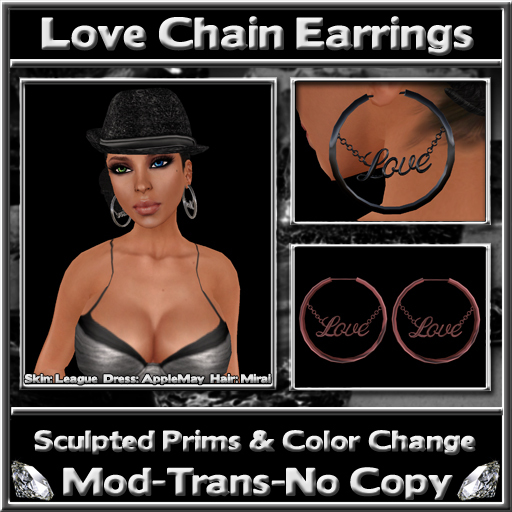 *ICED* Love Chain Earrings