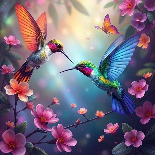 Colorful Hummingbirds 2  Wall Decal LCAE (Rez to Unpack)