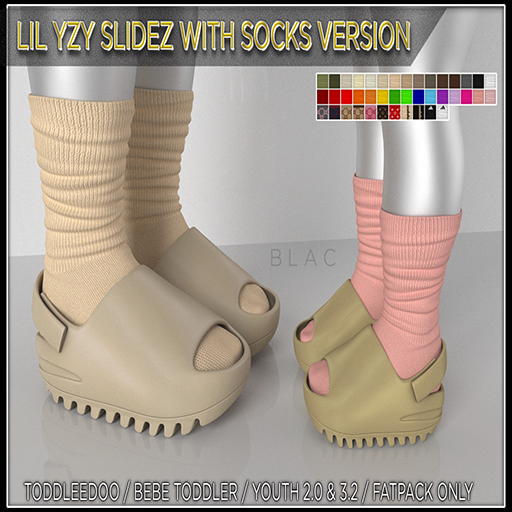 ///ZB-LIL YZY SLIDES W/SOCKS FATPACK 1.1