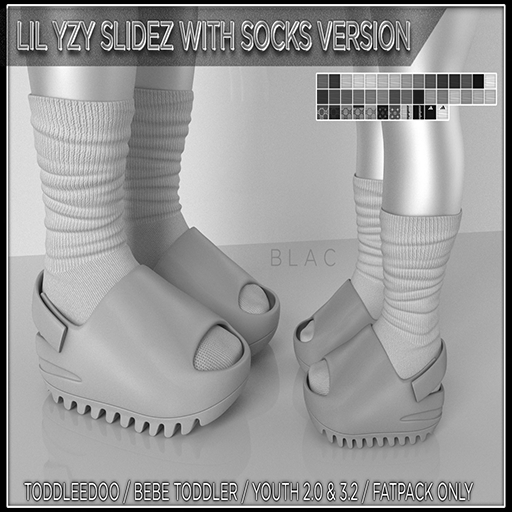 ///ZB-DEMO LIL YZY SLIDES W/SOCKS