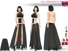 Full Perm Elastic Waist Black Long Strips Skirt For Legacy Maitreya 5.3 LaraX Slink Belleza Freya Isis Ebody Reborn