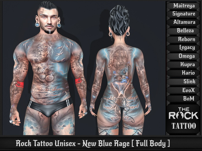 Rock Tattoo Unisex - New Blue Rage [ Full Body ]