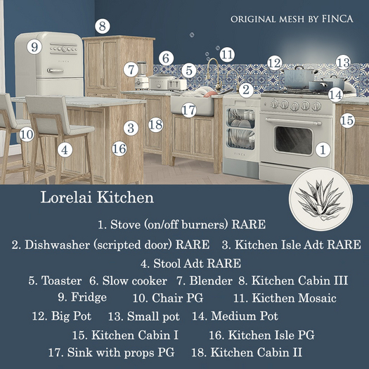 10. FINCA.  Lorelai Kitchen Stool Singles