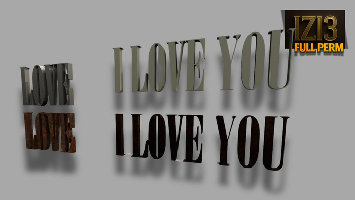 Mesh I love you Love Valentine 2 set Full perm