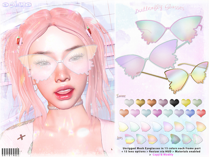 [ bubble ] Butterfly Glasses