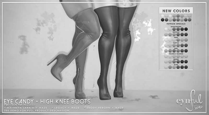 Cynful Eye Candy - High Knee Boots - Demo