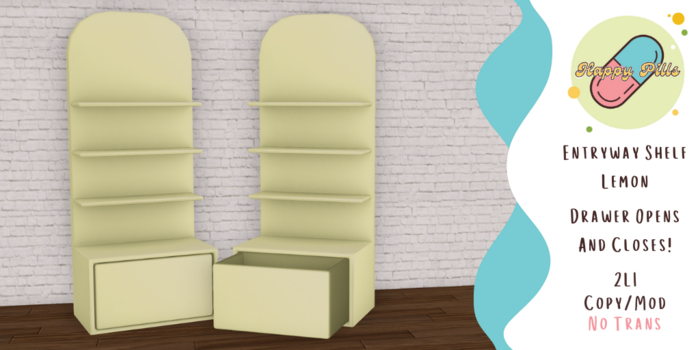 {HP} Entryway Shelves - Lemon