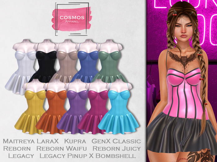 [COSMOS] Eleanor Corset Mini Dress / 10 Colors Fatpack Demo