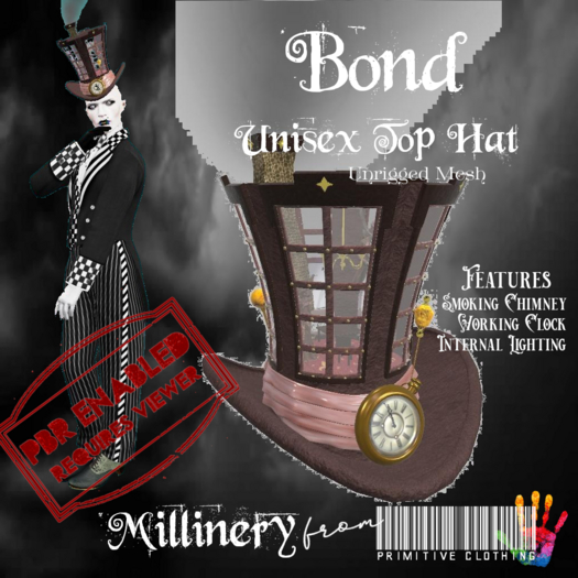 PRIMitive Millinery - Bond Top Hat Boxed