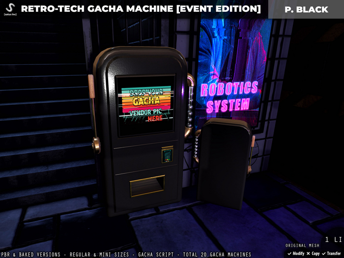 [satus Inc] Retro-Tech Gacha Machine [Painted Black] [Event Edition]