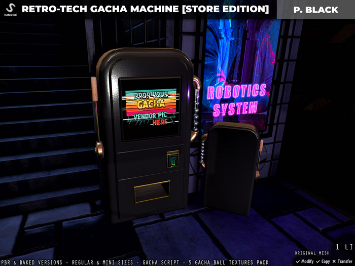 [satus Inc] Retro-Tech Gacha Machine [Painted Black] [Store Edition]