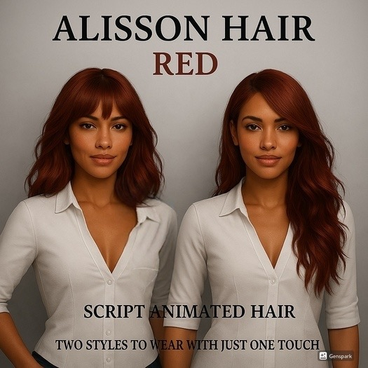 EdelStore woman hair " Alisson " red hair 2in1 + Animation BRAND NEW IN SL moving hair ponytail flat hair Zopf witch