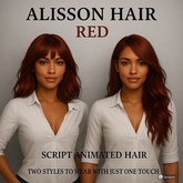 EdelStore woman hair " Alisson " red hair 2in1 + Animation BRAND NEW IN SL moving hair ponytail flat hair Zopf witch