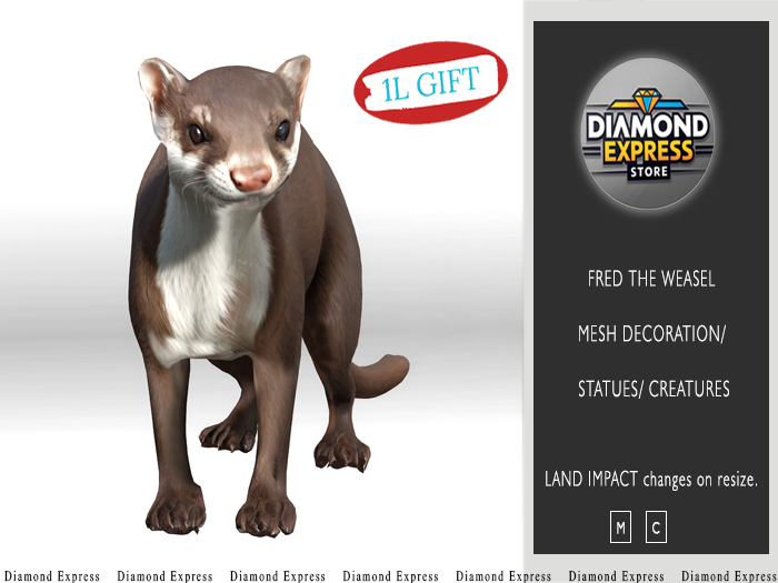 {DE} Fred the weasel- static mesh decoration May 1L Gift 2