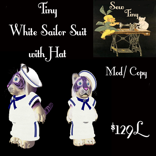 Tiny White Sailor Suit with Hat