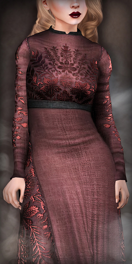 TheMuses - Embroidered Gown - Rose