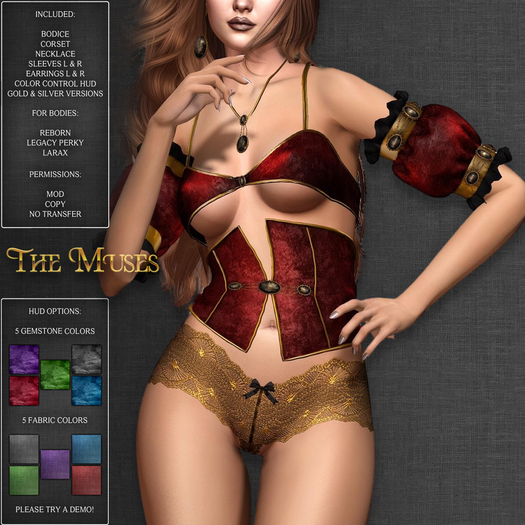 The Muses . Philomena Velvet . Gold & Silver/5 colors Via HUD